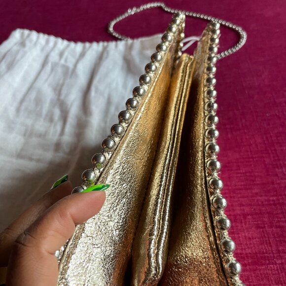ZARA Metallic Gold Studded Crossbody Clutch - Picture 4 of 8